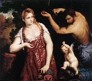 BORDONE, Paris Venus and Mars with Cupid oil painting